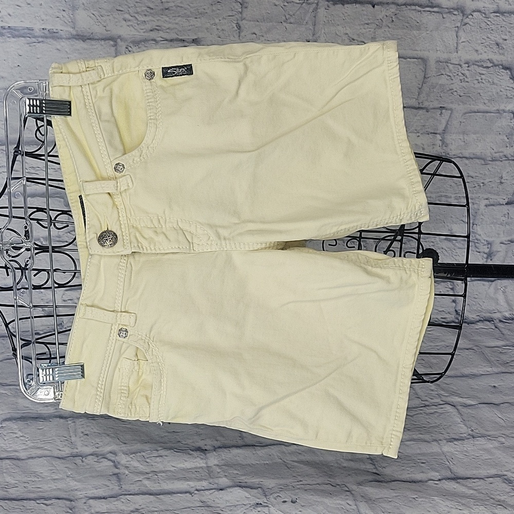 SILVER JEANS Pale Yellow Suki Women's Jean Shorts Size 28‎